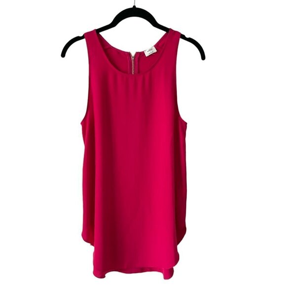 Wilfred Tops - Aritzia Wilfred Sevres Tank Top Sleeveless Zip-Back Closure Casual Red PinkSmall